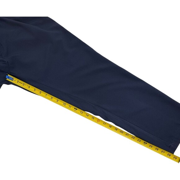 Greg Norman Everbest Mini Grid Check Performance Golf Pants Navy Stretch 36x29 - Picture 9 of 11